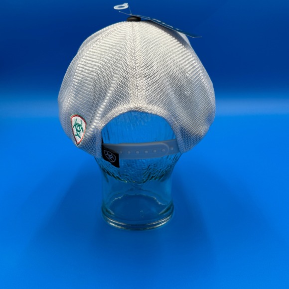 Ariat Trucker Hat Grey Turquoise Aztec Southwestern Logo Mesh Back Snapback - Picture 5 of 9